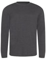 Heren T-shirt AWDis Long Sleeve Tri-Blend T heather Charcoal